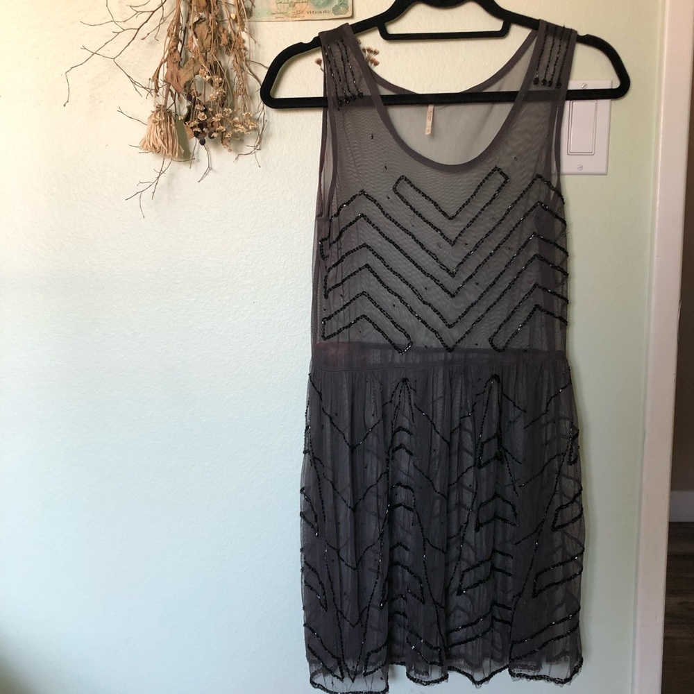 Free People Embroidered Sheer Tank Dress